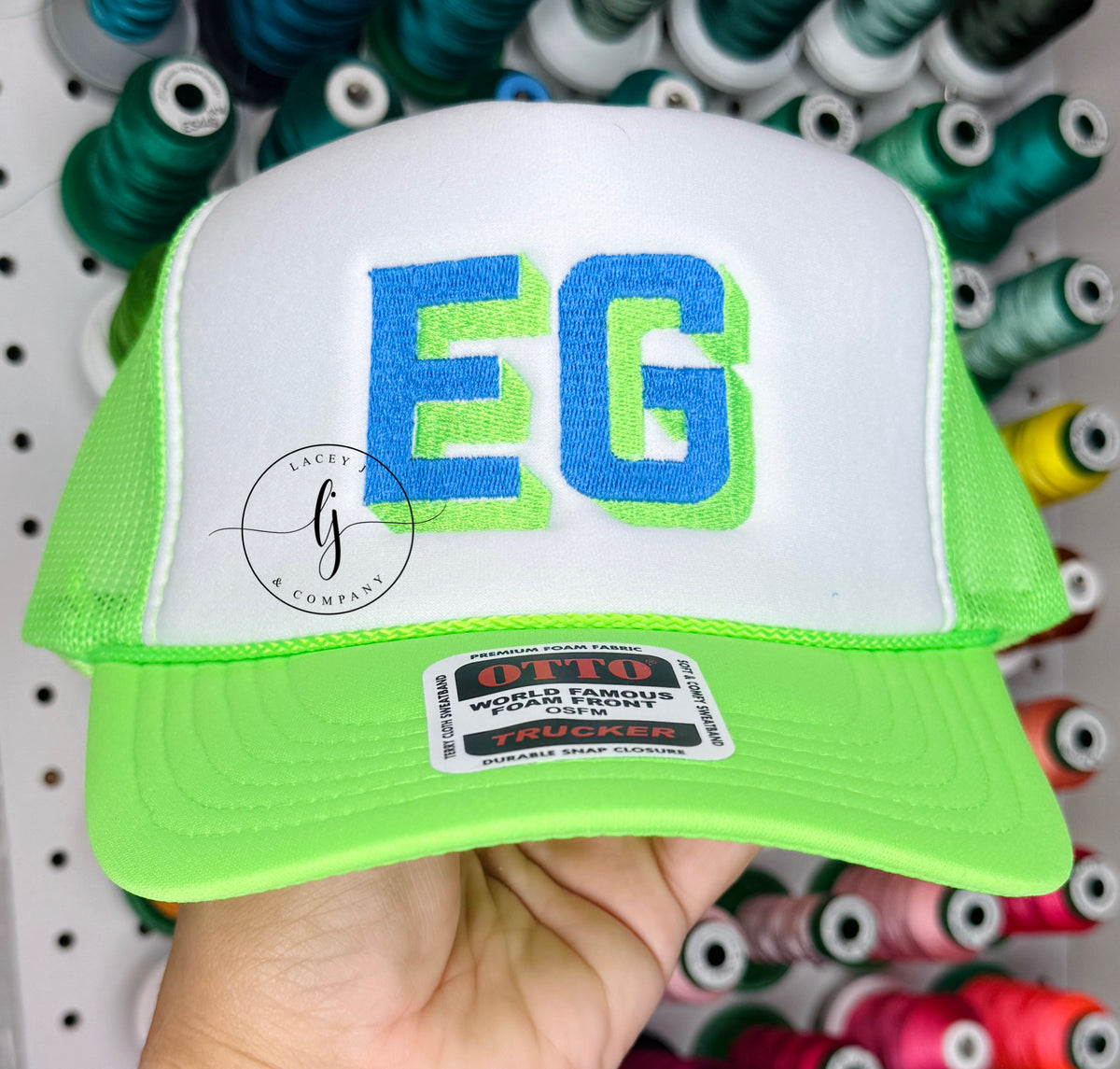 Block Shadow Hat (Neon Green/White)