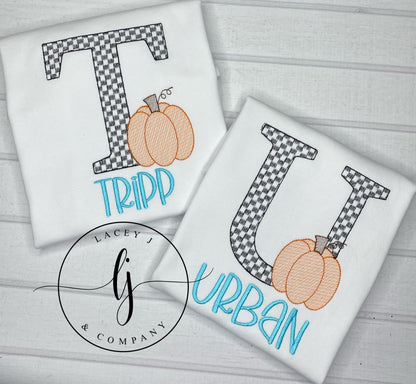Checkered Letter Pumpkin