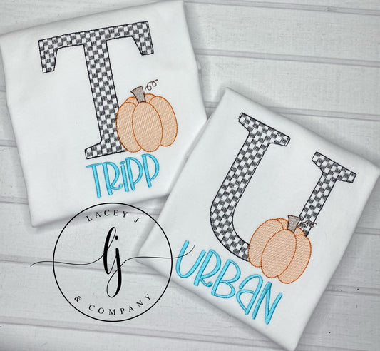 Checkered Letter Pumpkin