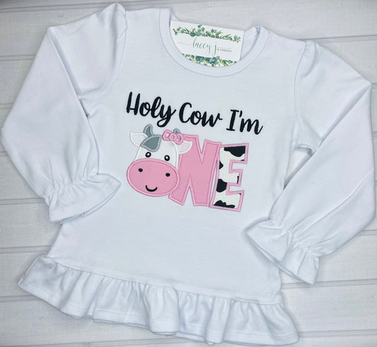 Holy Cow I'm One Birthday Shirt