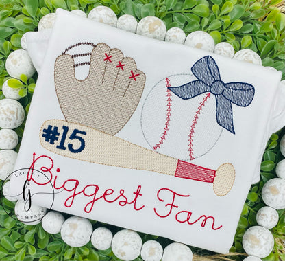 Baseball Sketch with Number