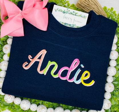 Double Stacked Cursive Name Shirt