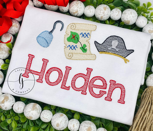 Pirate Sketch Shirt (Red)