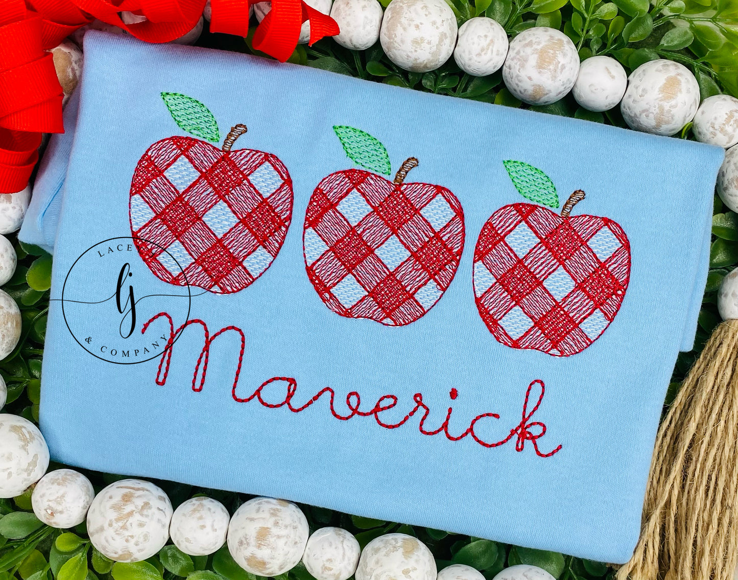 Gingham Apple Shirt (Red)