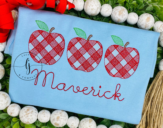 Gingham Apple Shirt (Red)