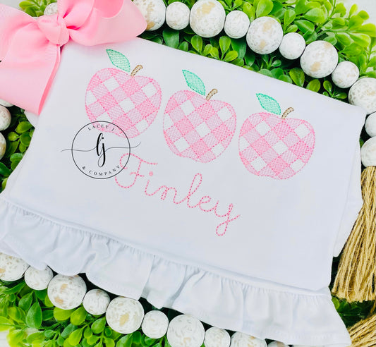 Gingham Apple Shirt (Pink)