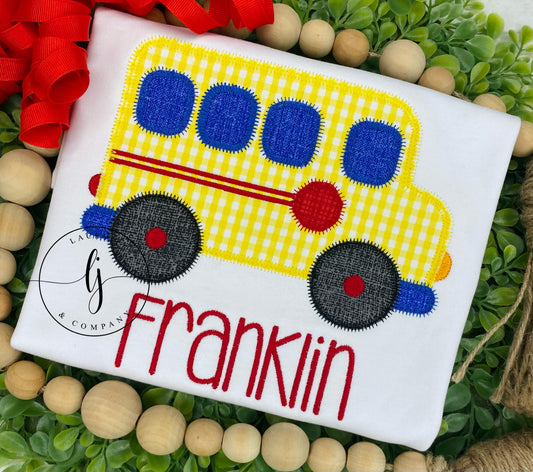 School Bus Applique Shirt