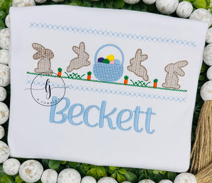 Bunny Basket Faux Smock