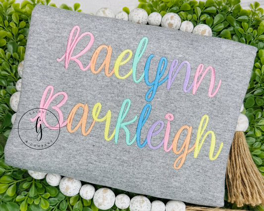 Rainbown Cursive Name Shirt