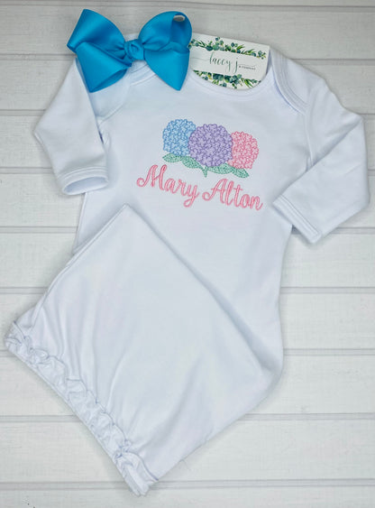 Hydrangea Baby Gown