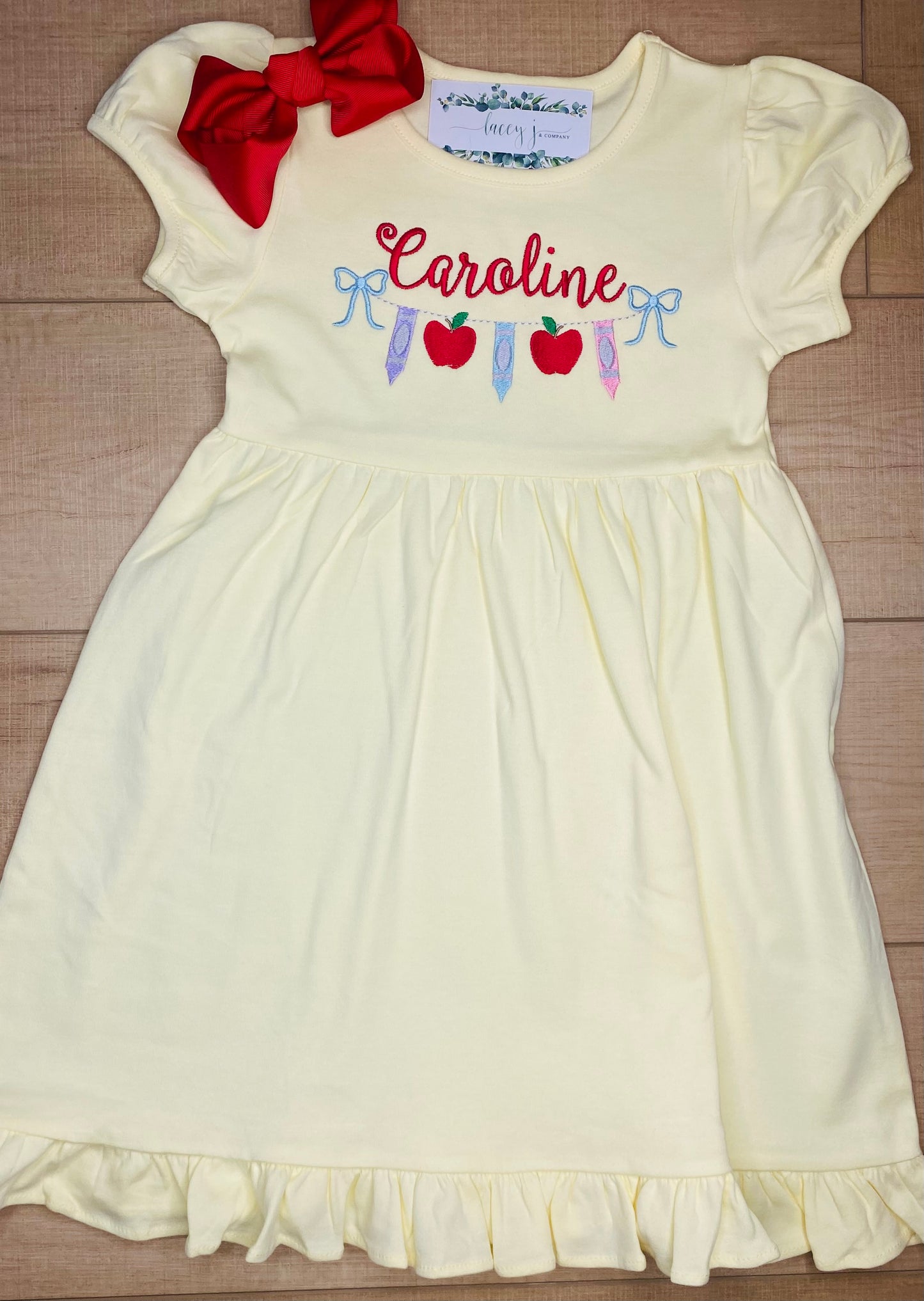 Apple Crayon Banner Yellow Dress