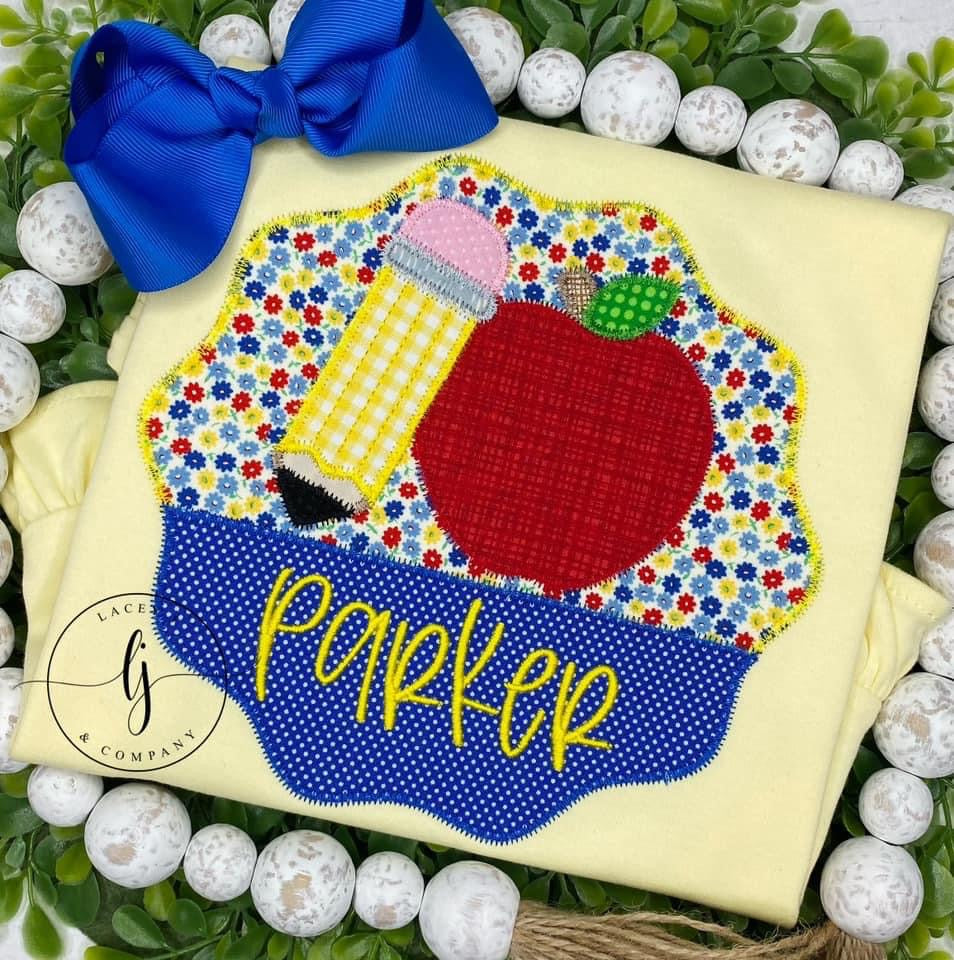 Scallop Apple Pencil Frame Shirt