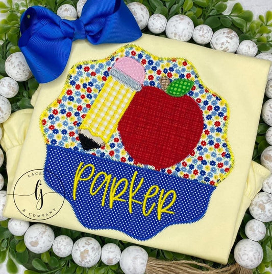 Scallop Apple Pencil Frame Shirt