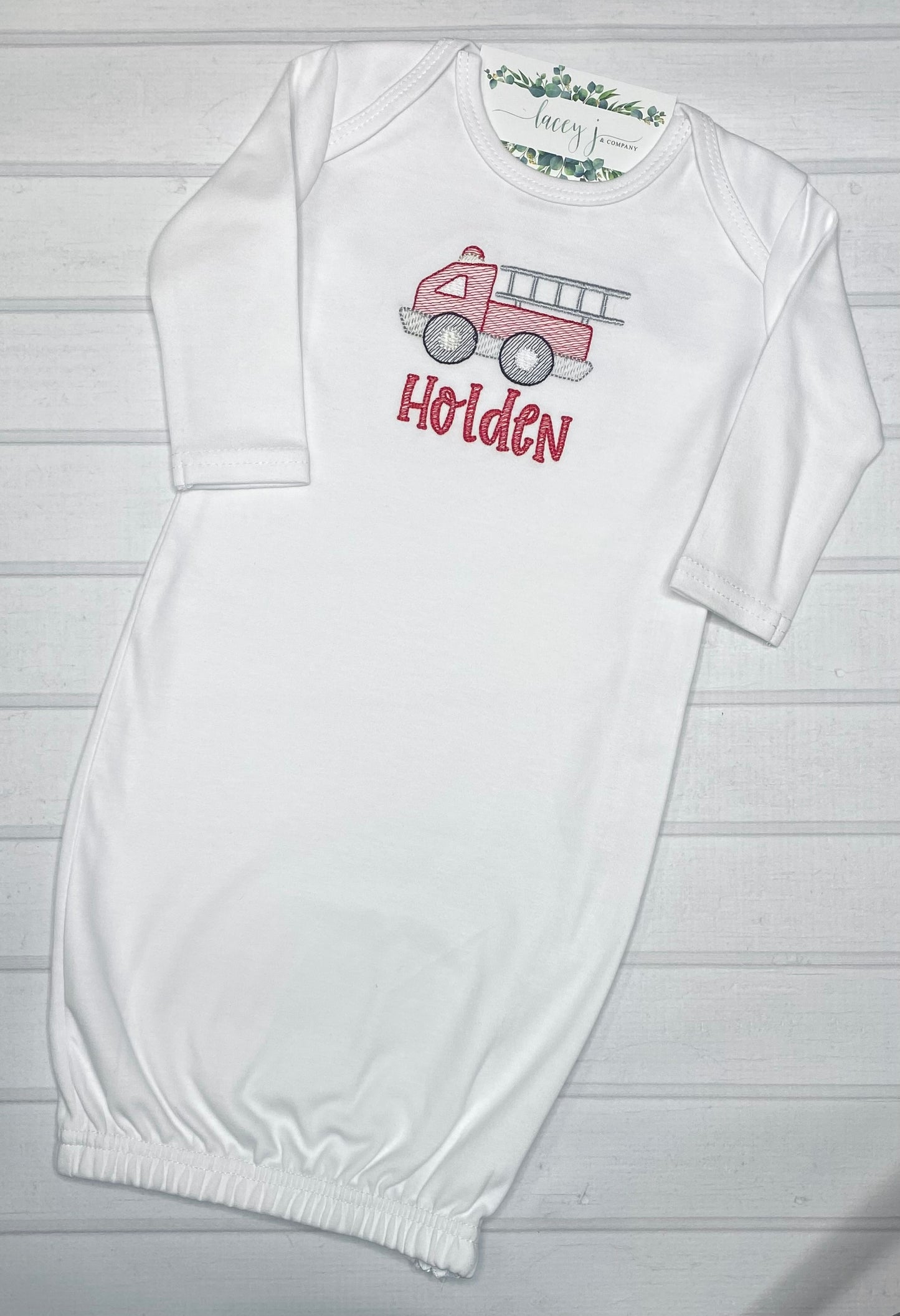 Firetruck Baby Gown