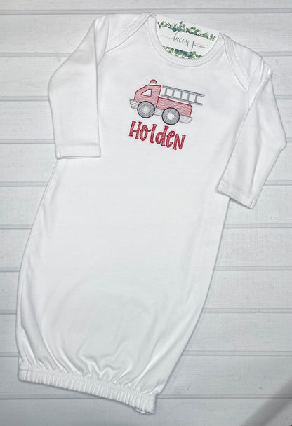 Firetruck Baby Gown