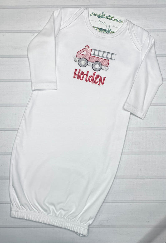 Firetruck Baby Gown