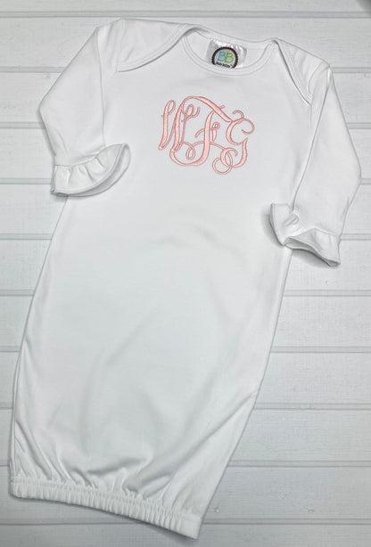 Monogrammed Baby Gown