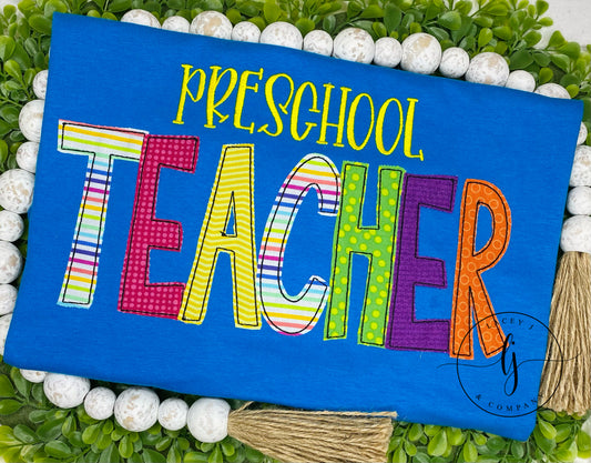 Teacher Applique Shirt