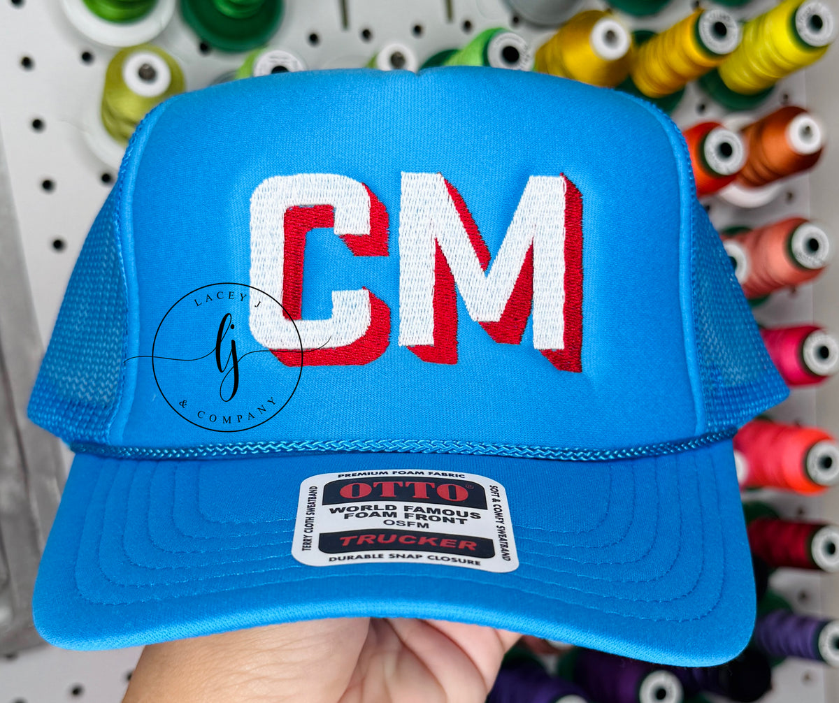 Block Shadow Hat (Bright Blue)