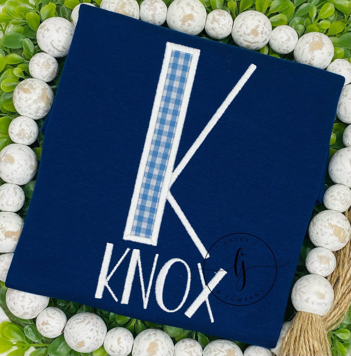 Gingham Letter Applique