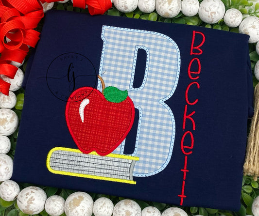 Initial Book Apple Shirt
