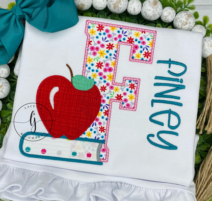 Book Initial Apple Shirt