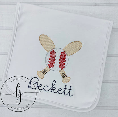 Baseball Burp Cloth