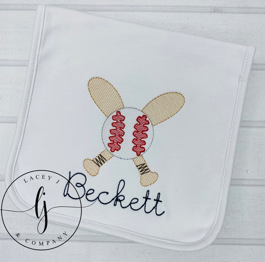 Baseball Burp Cloth